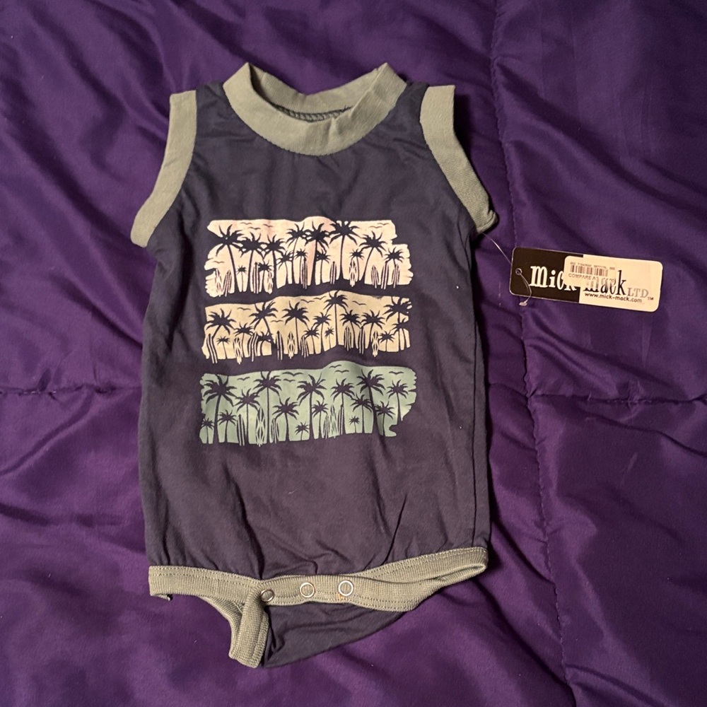 Sleeveless Palm Tree Baby Onesie